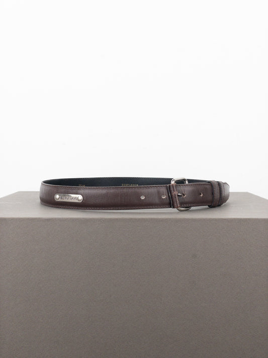Helmut Lang 90s Logo-Badge Leather Belt