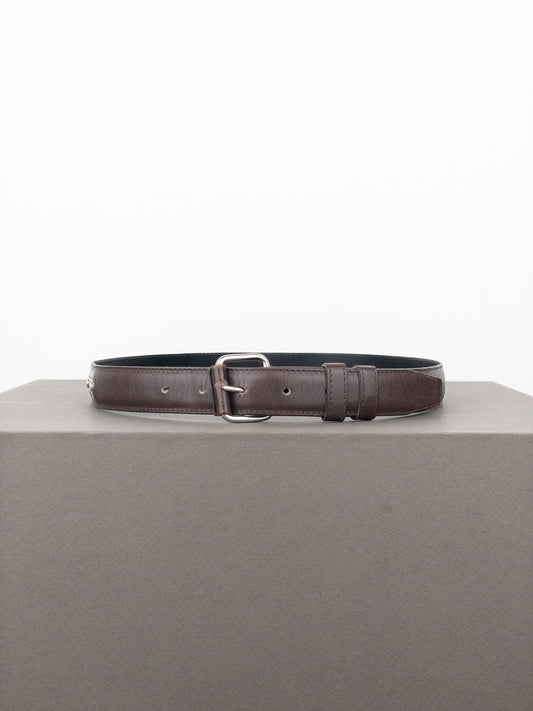 Helmut Lang 90s Logo-Badge Leather Belt