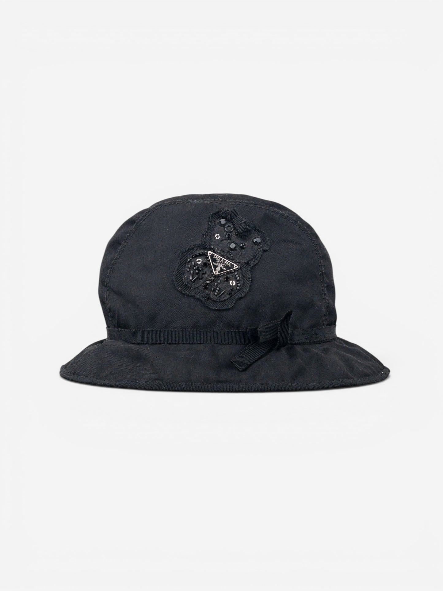Prada 2000s Rhinestone Triangle Logo Bucket Hat – photo 2