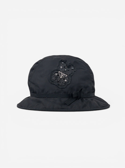 Prada 2000s Rhinestone Triangle Logo Bucket Hat – photo 2