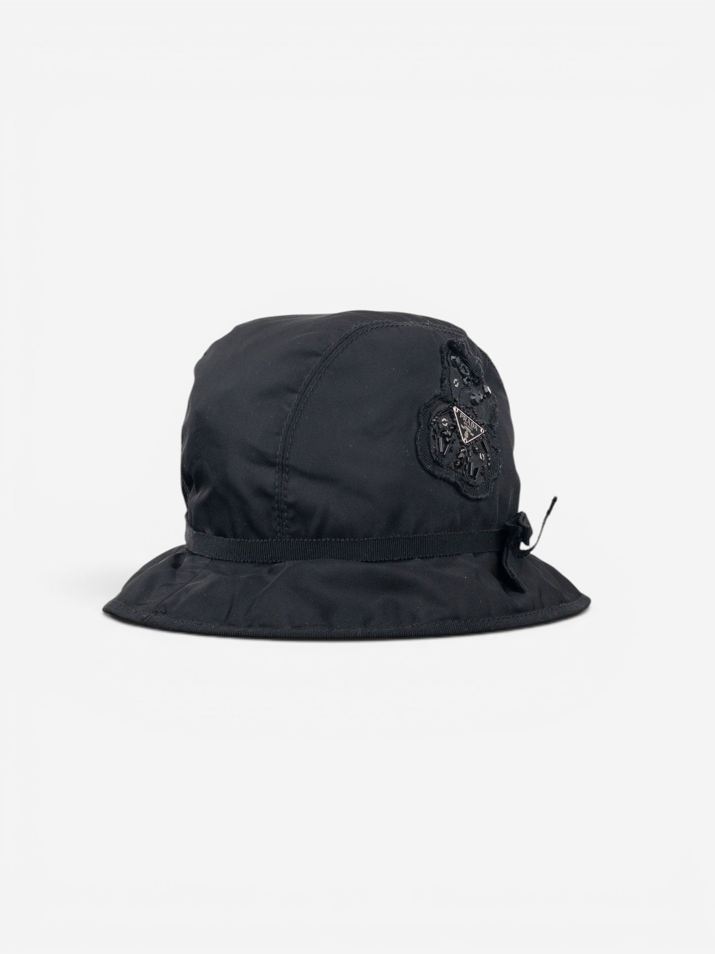 Prada 2000s Rhinestone Triangle Logo Bucket Hat – photo 3