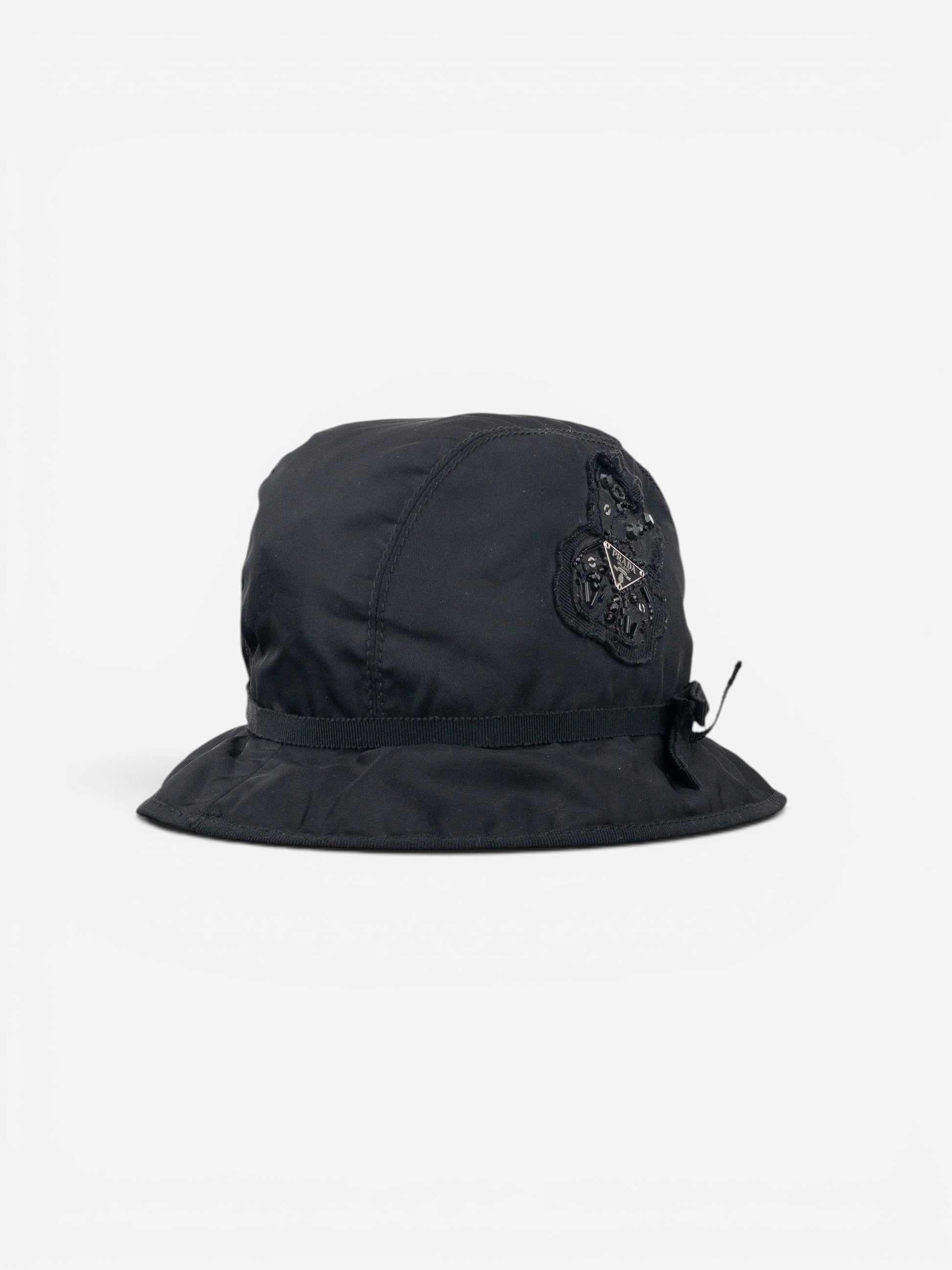 Prada 2000s Rhinestone Triangle Logo Bucket Hat – photo 3