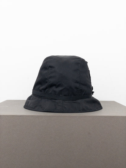Prada 2000s Rhinestone Triangle Logo Bucket Hat