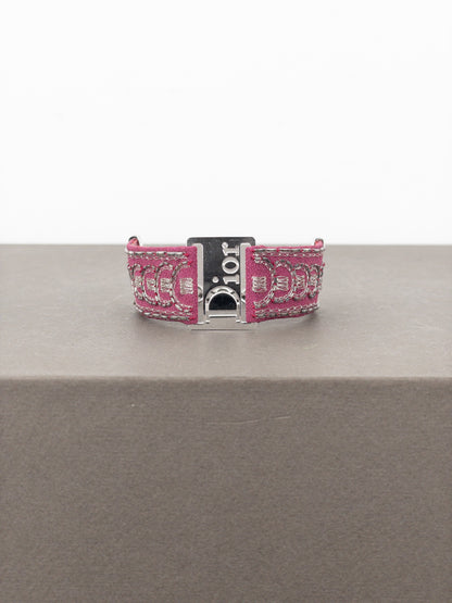 Dior by Galliano 2000s ‘Street Chic’ Buckle Embroidery Bracelet