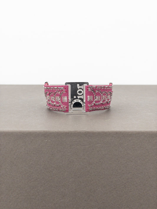 Dior by Galliano 2000s ‘Street Chic’ Buckle Embroidery Bracelet