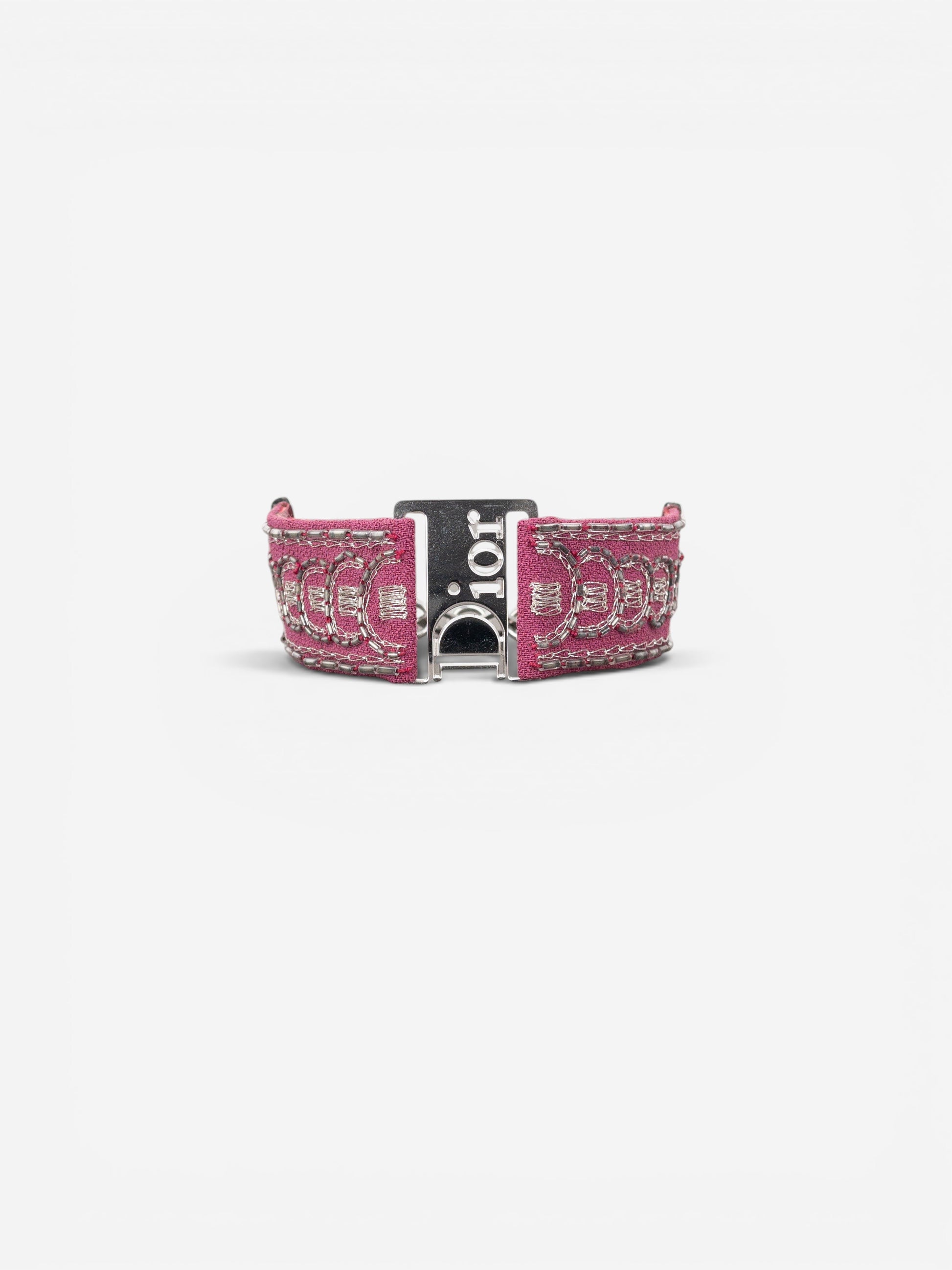 Dior by Galliano 2000s ‘Street Chic’ Buckle Embroidery Bracelet