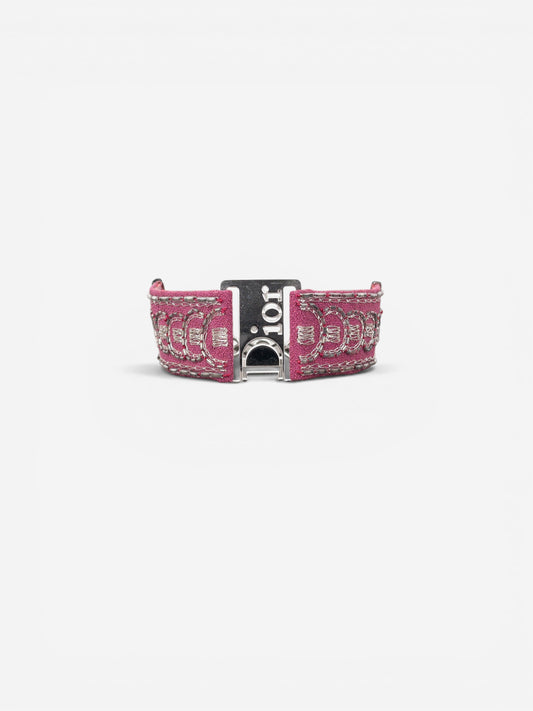 Dior by Galliano 2000s ‘Street Chic’ Buckle Embroidery Bracelet