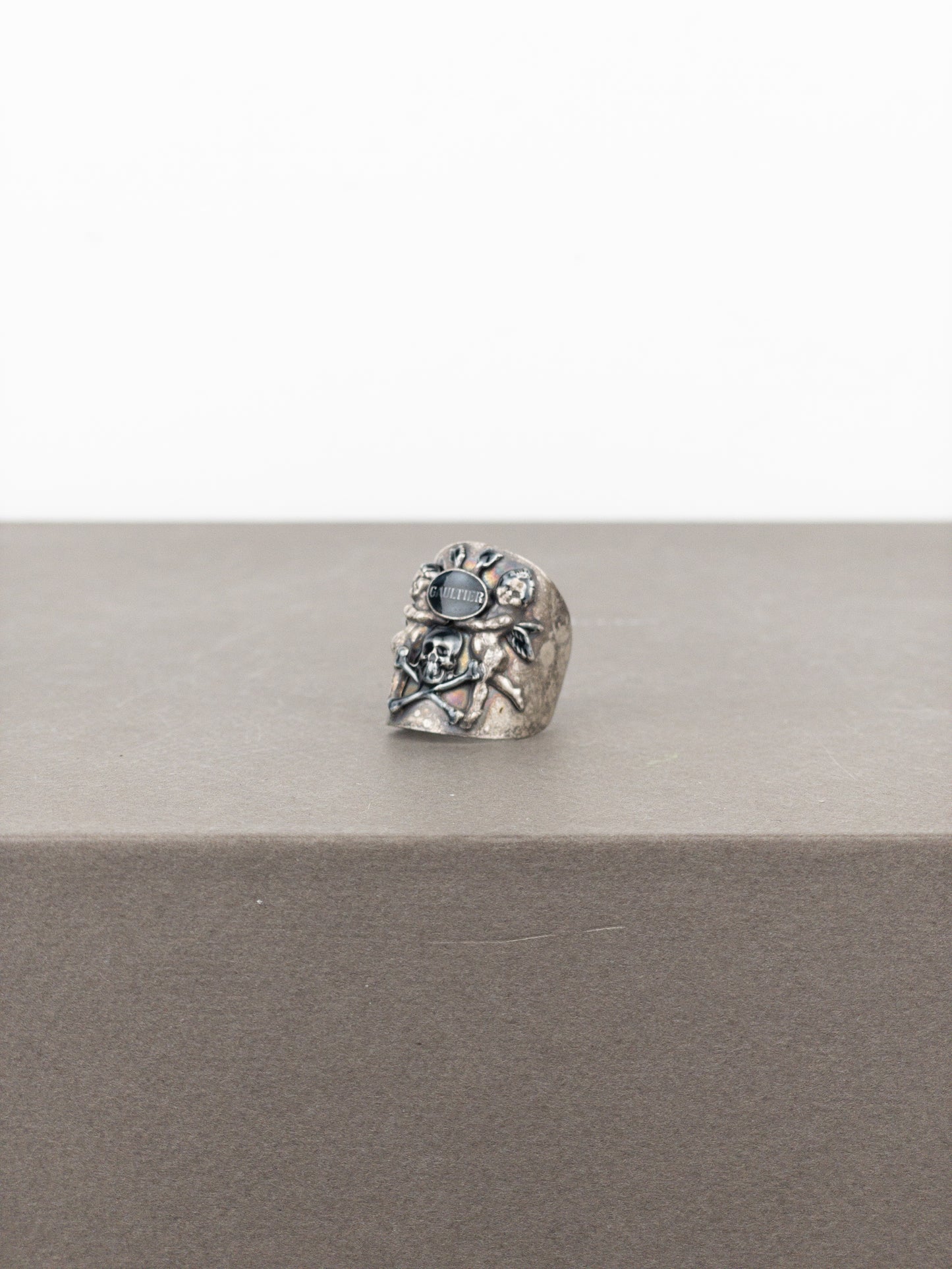 Jean Paul Gaultier AW94 Bronze-Colored Angel Skull Logo Ring