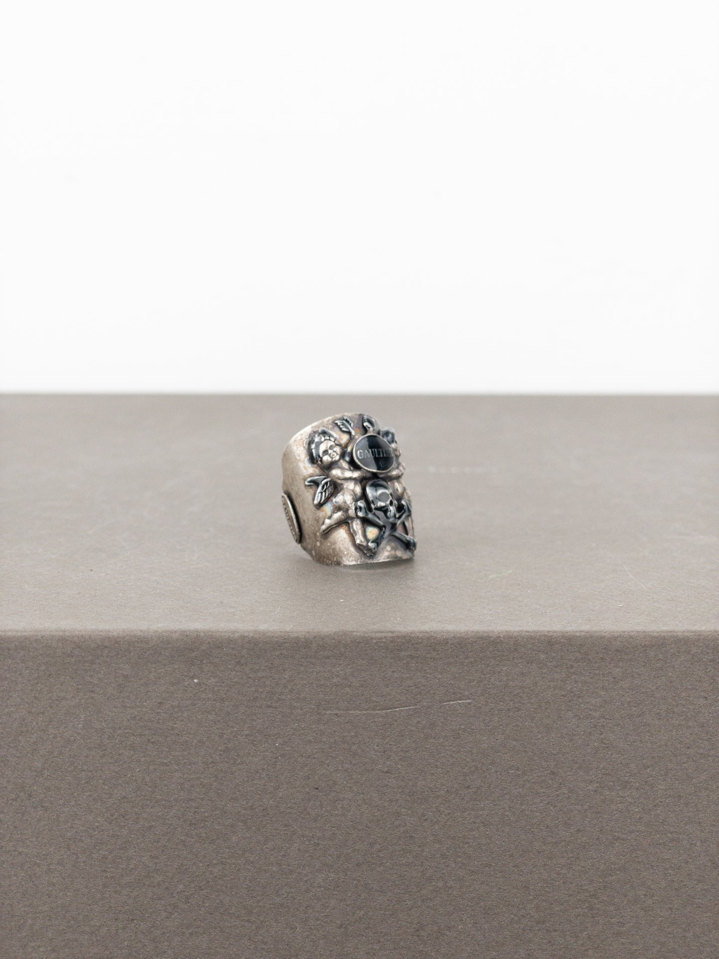 Jean Paul Gaultier AW94 Bronze-Colored Angel Skull Logo Ring