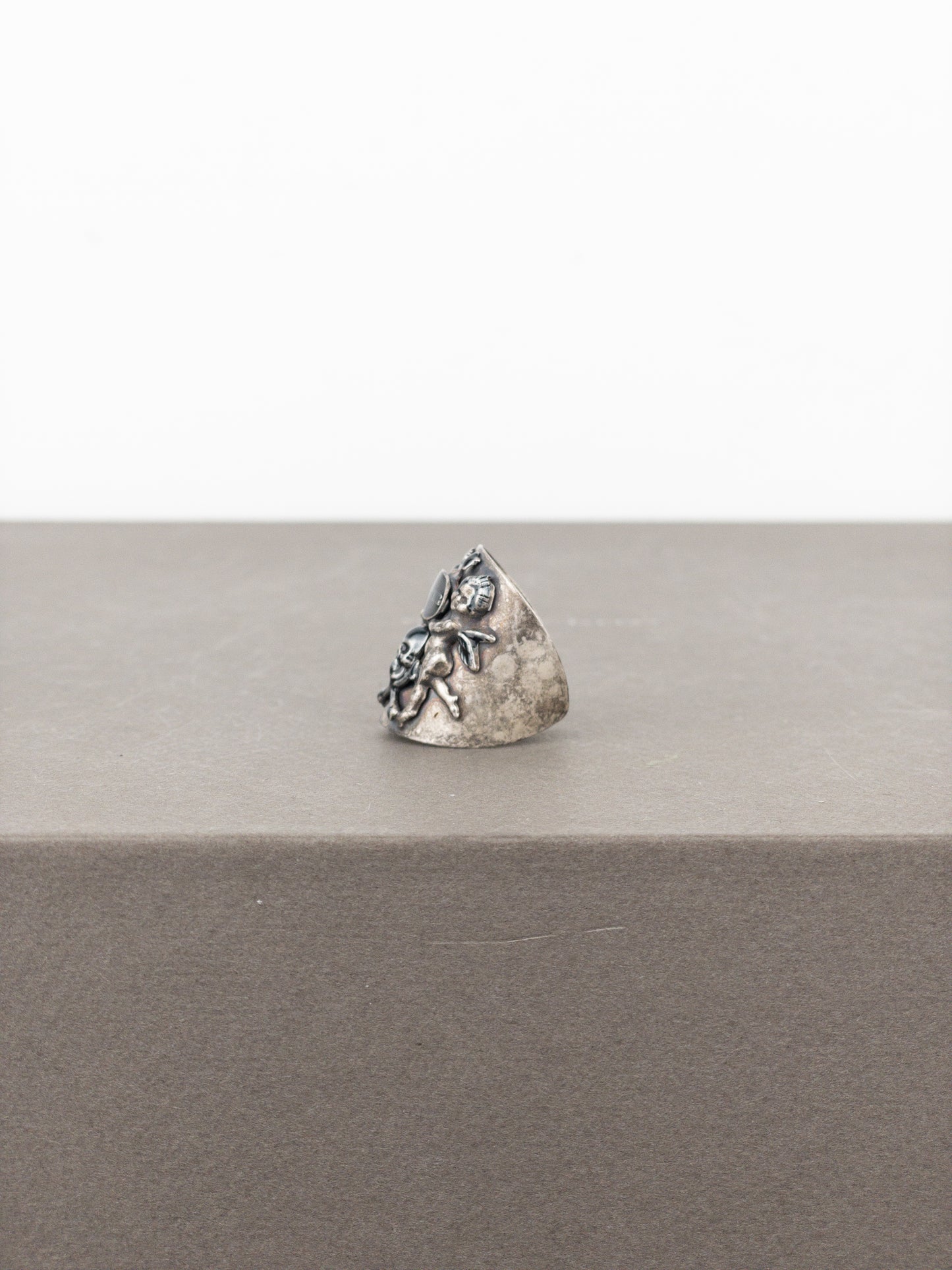 Jean Paul Gaultier AW94 Bronze-Colored Angel Skull Logo Ring