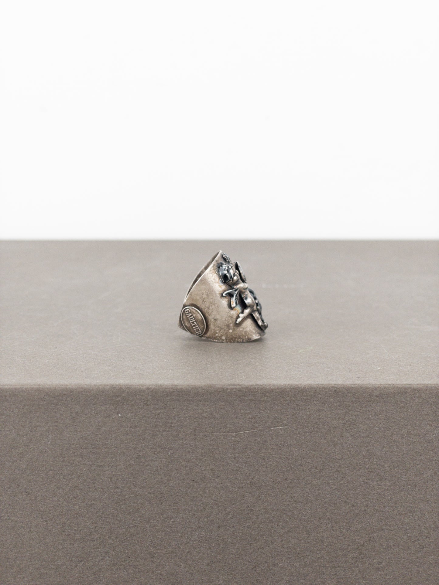 Jean Paul Gaultier AW94 Bronze-Colored Angel Skull Logo Ring