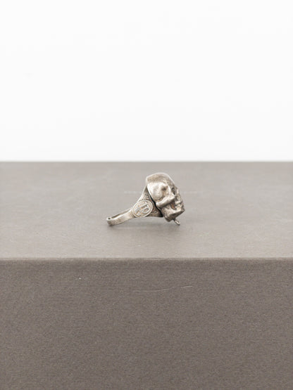 Jean Paul Gaultier AW94 Large Bronze-Colored Skull Logo Ring