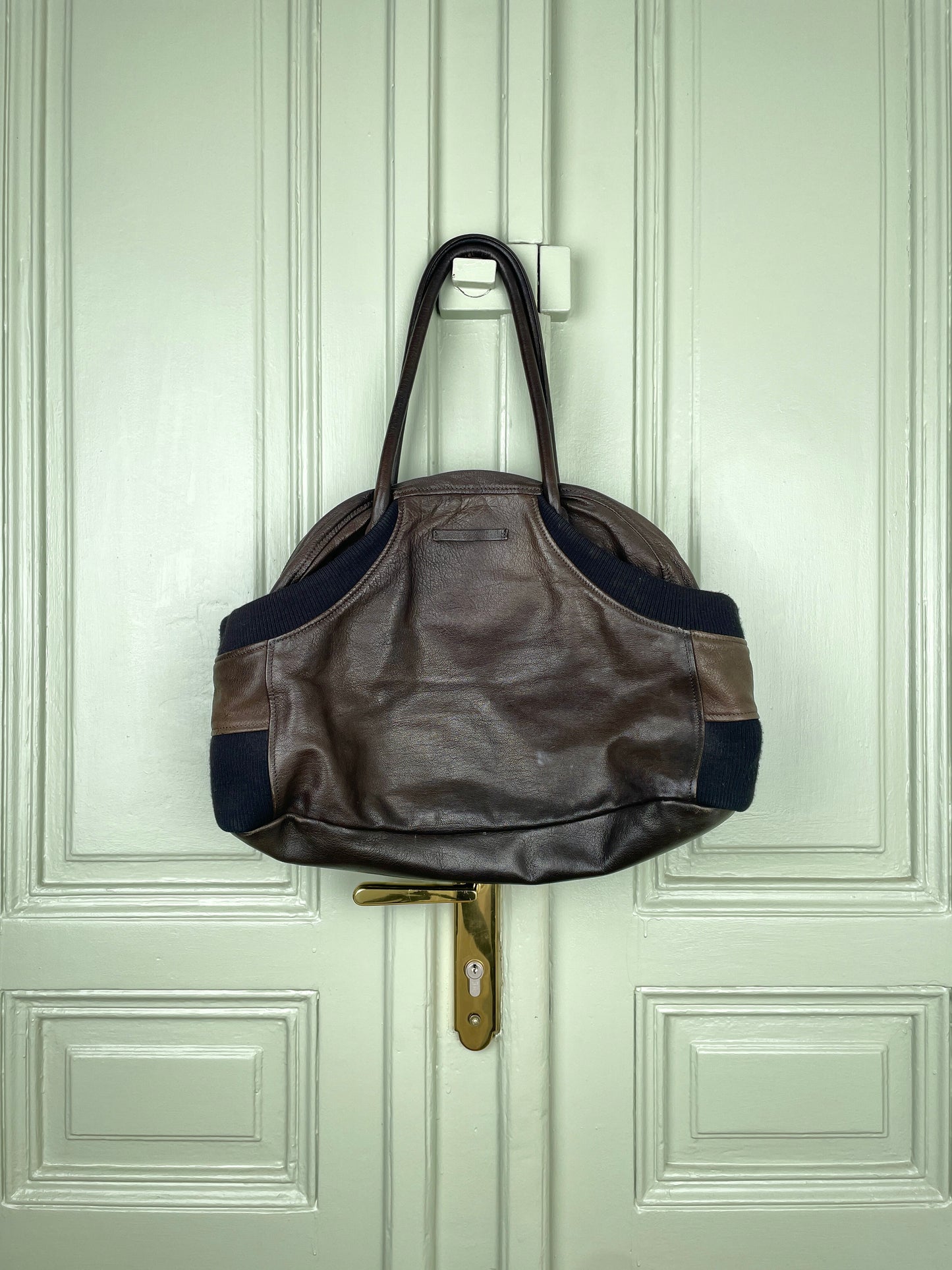 Jean Paul Gaultier 90s Leather Cargo Bomber Bag