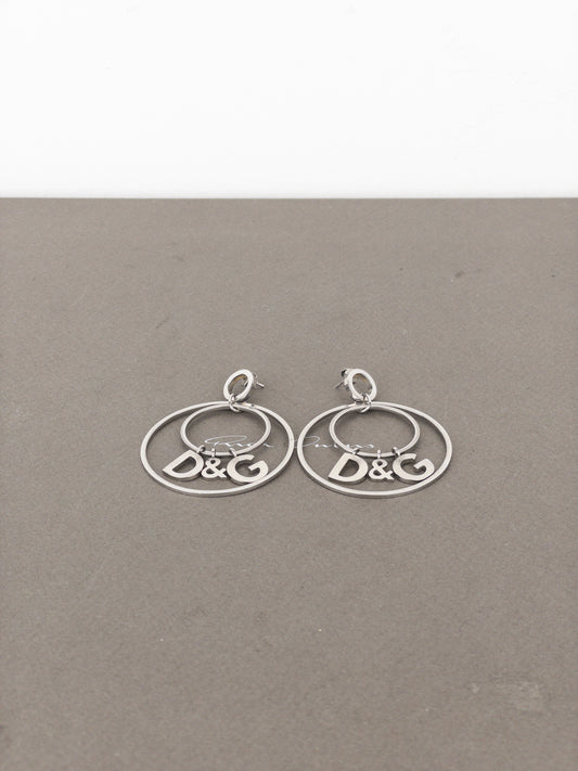Dolce & Gabanna 2000s Logo Double-Hoop Earrings