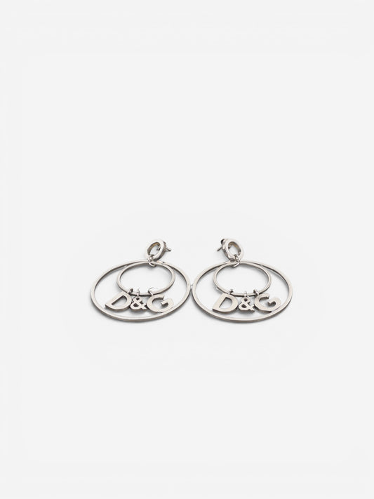 Dolce & Gabanna 2000s Logo Double-Hoop Earrings – photo 2