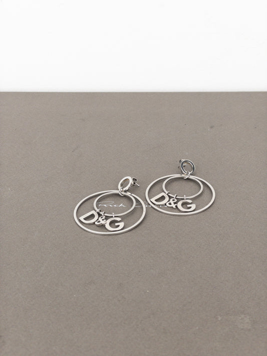 Dolce & Gabanna 2000s Logo Double-Hoop Earrings