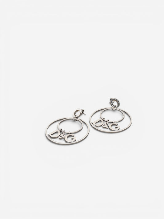 Dolce & Gabanna 2000s Logo Double-Hoop Earrings