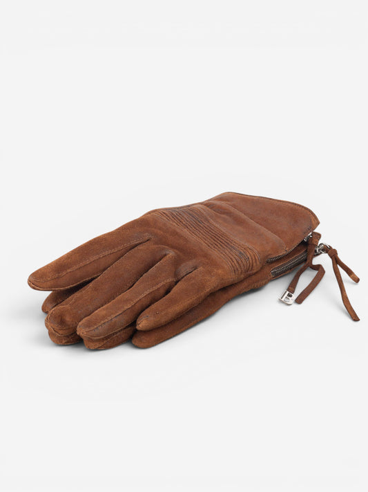 Balmain by Decarnin 2010s Suede Leather Biker Gloves