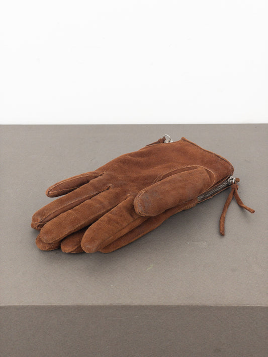 Balmain by Decarnin 2010s Suede Leather Biker Gloves