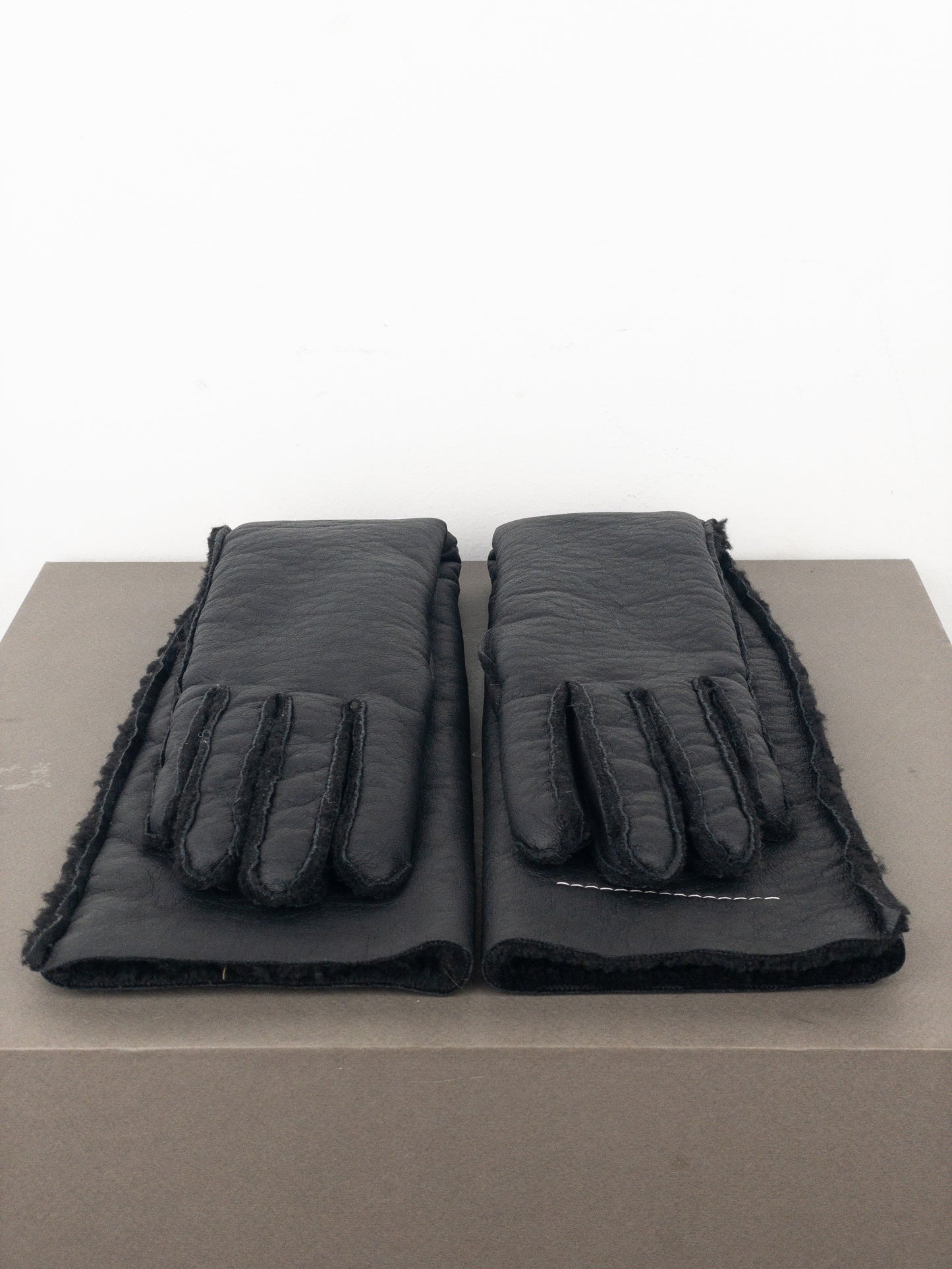 Maison Margiela MM6 Leather Shearling Sleeve Gloves