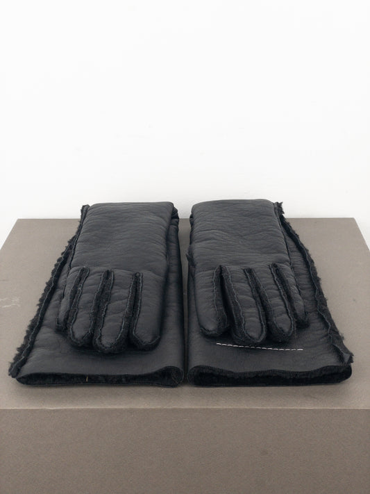 Maison Margiela MM6 Leather Shearling Sleeve Gloves