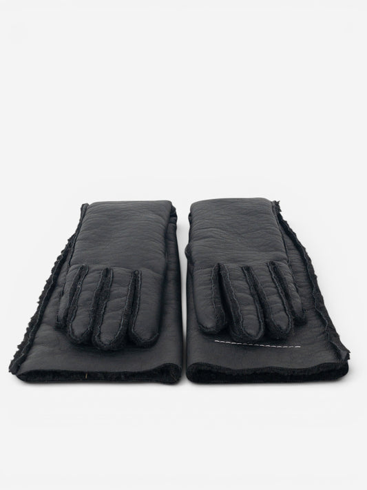 Maison Margiela MM6 Leather Shearling Sleeve Gloves