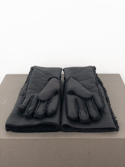 Maison Margiela MM6 Leather Shearling Sleeve Gloves