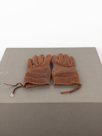 Balmain by Decarnin 2010s Suede Leather Biker Gloves