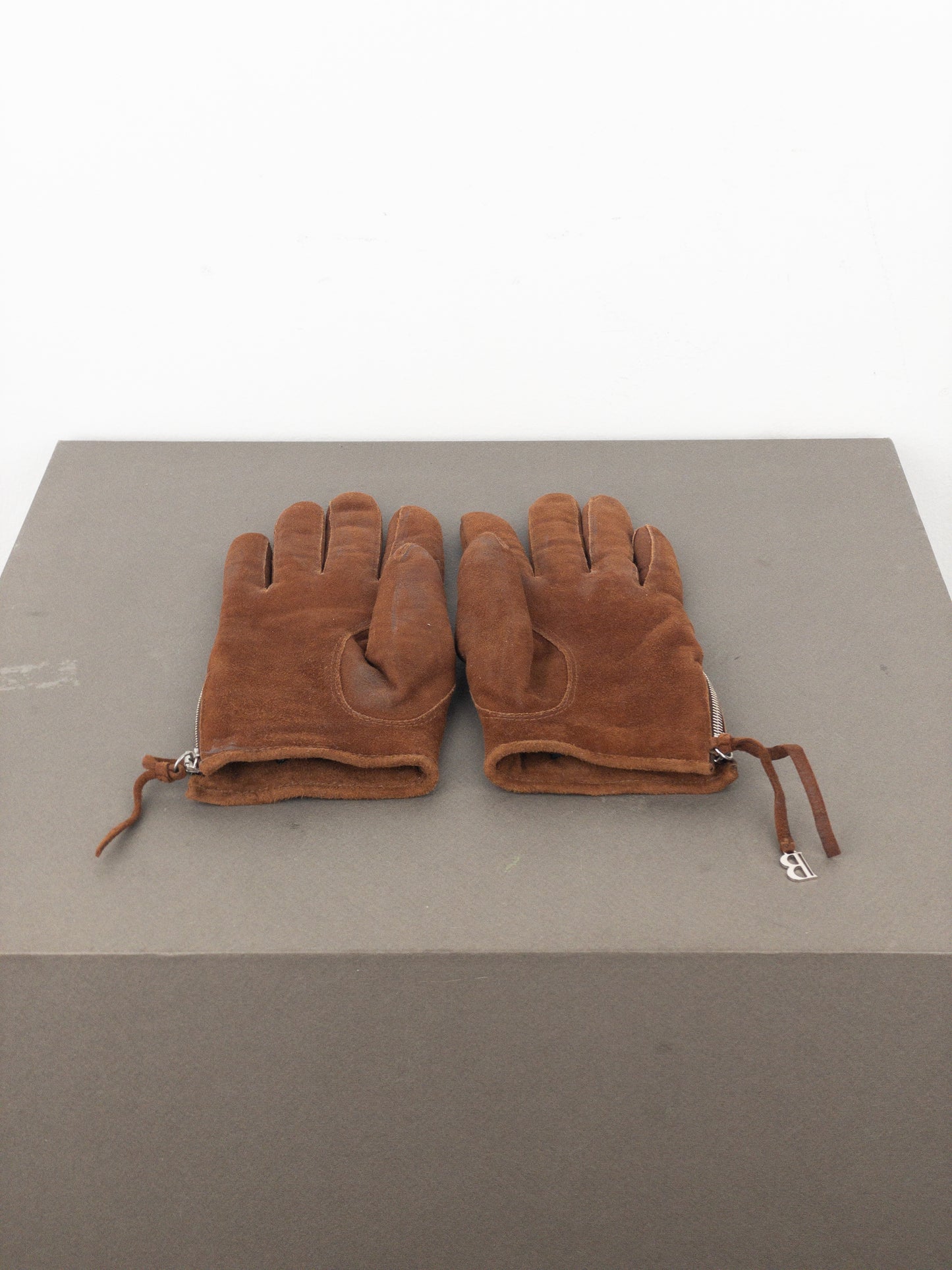 Balmain by Decarnin 2010s Suede Leather Biker Gloves