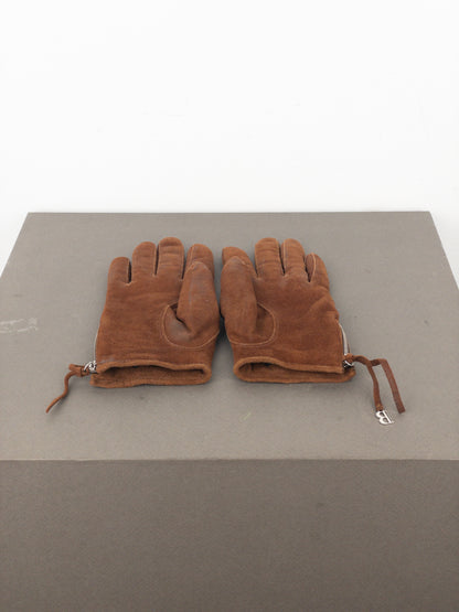Balmain by Decarnin 2010s Suede Leather Biker Gloves
