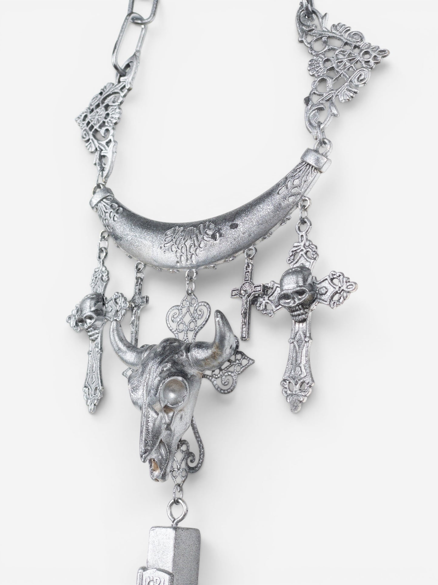 Jean Paul Gaultier AW94 Sample Oversized Cross Bullhead Necklace – photo 3