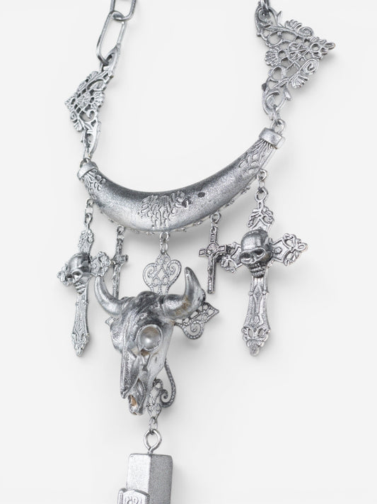Jean Paul Gaultier AW94 Sample Oversized Cross Bullhead Necklace – photo 3