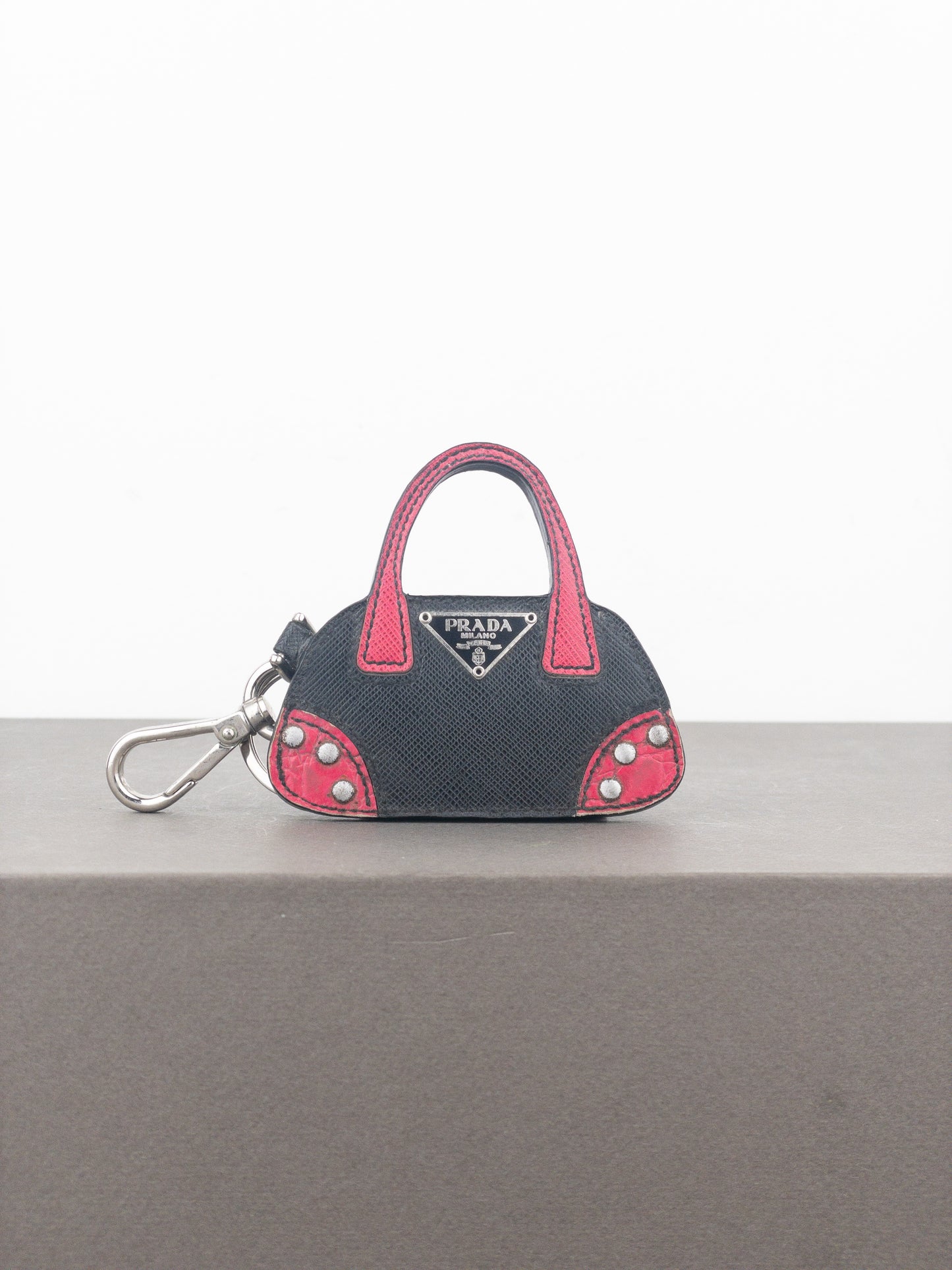 Prada Saffiano Bag Charm Keychain