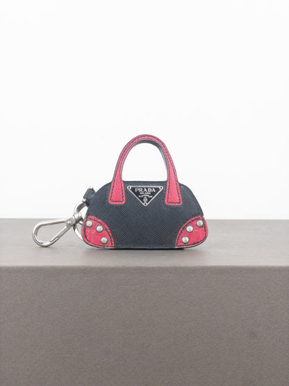 Prada Saffiano Bag Charm Keychain