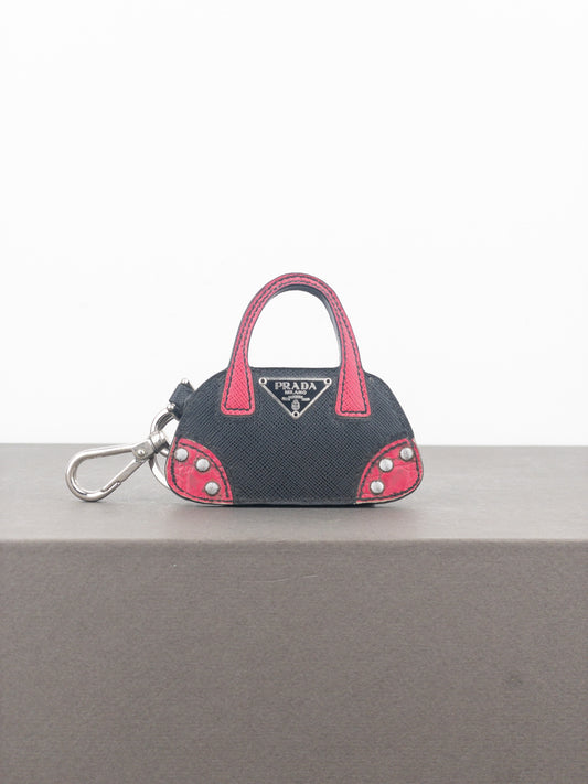 Prada Saffiano Bag Charm Keychain