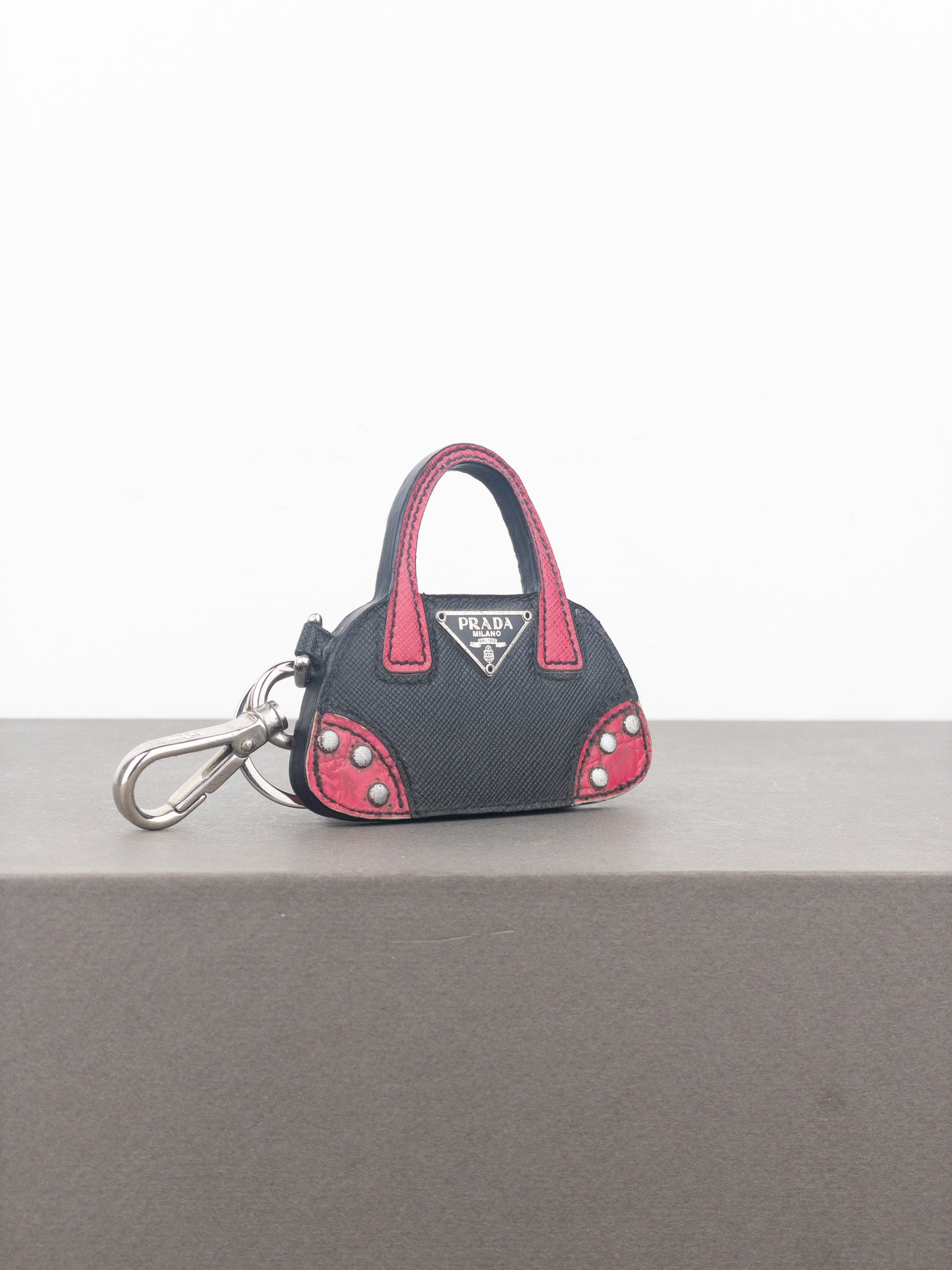Prada Saffiano Bag Charm Keychain