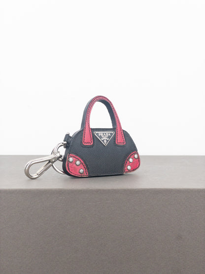 Prada Saffiano Bag Charm Keychain