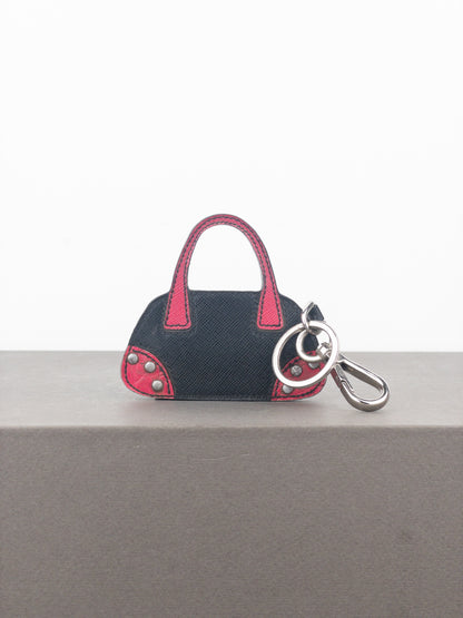 Prada Saffiano Bag Charm Keychain