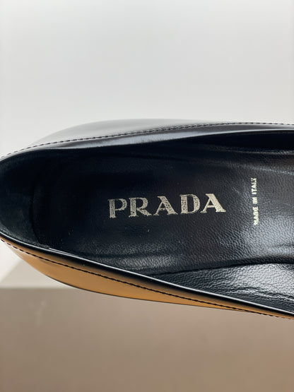 Prada 2000s Pointed Toe Buckle Kitten Heel Pumps