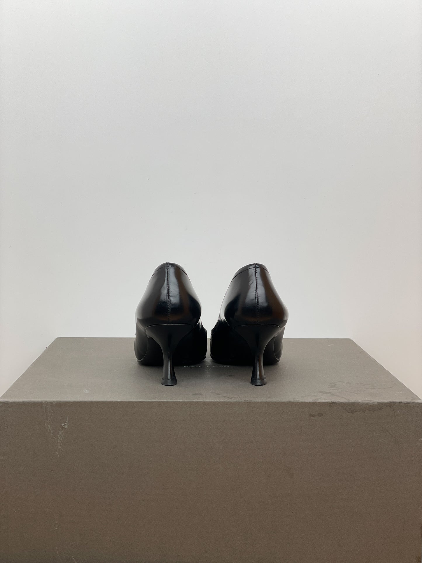 Prada 2000s Pointed Toe Buckle Kitten Heel Pumps