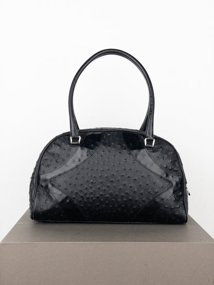 Prada SS00 Ostrich Leather Bowling Shoulder Bag