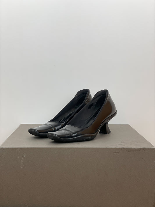 Prada AW99 Square-Toe Sports Kitten Pump Heels