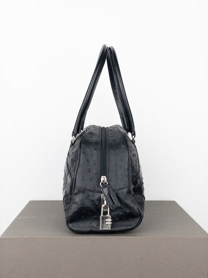 Prada SS00 Ostrich Leather Bowling Shoulder Bag