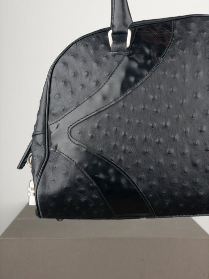 Prada SS00 Ostrich Leather Bowling Shoulder Bag