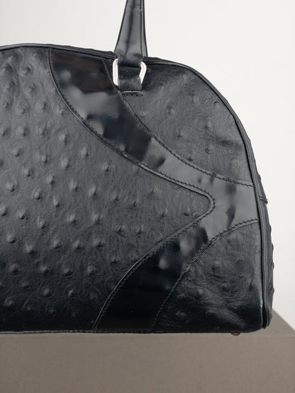 Prada SS00 Ostrich Leather Bowling Shoulder Bag