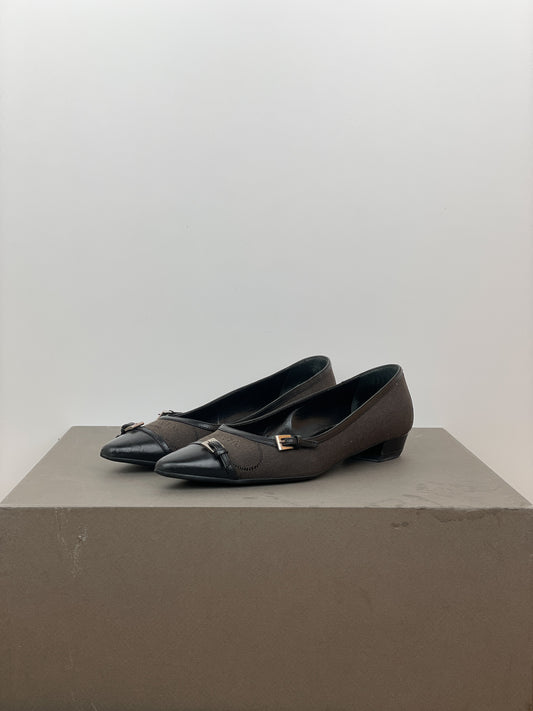 Prada 2000s Pointed Multi-Buckle Ballet Flats