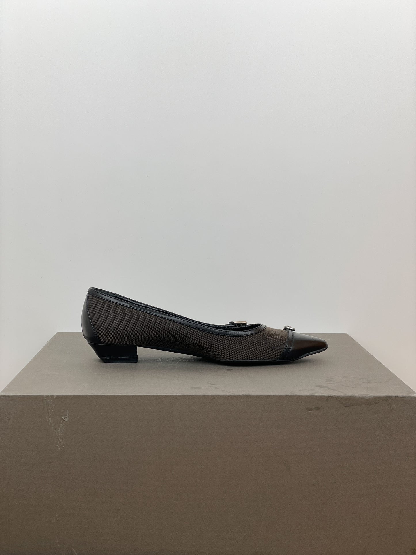 Prada 2000s Pointed Multi-Buckle Ballet Flats