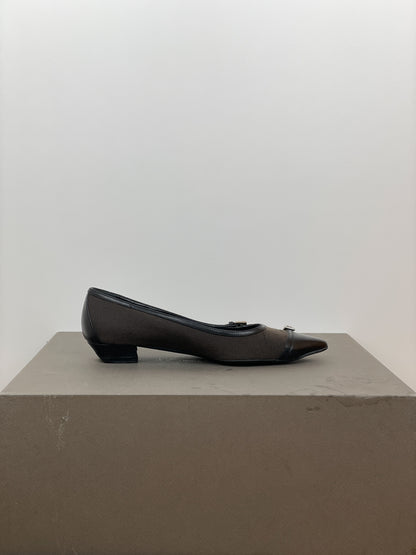 Prada 2000s Pointed Multi-Buckle Ballet Flats