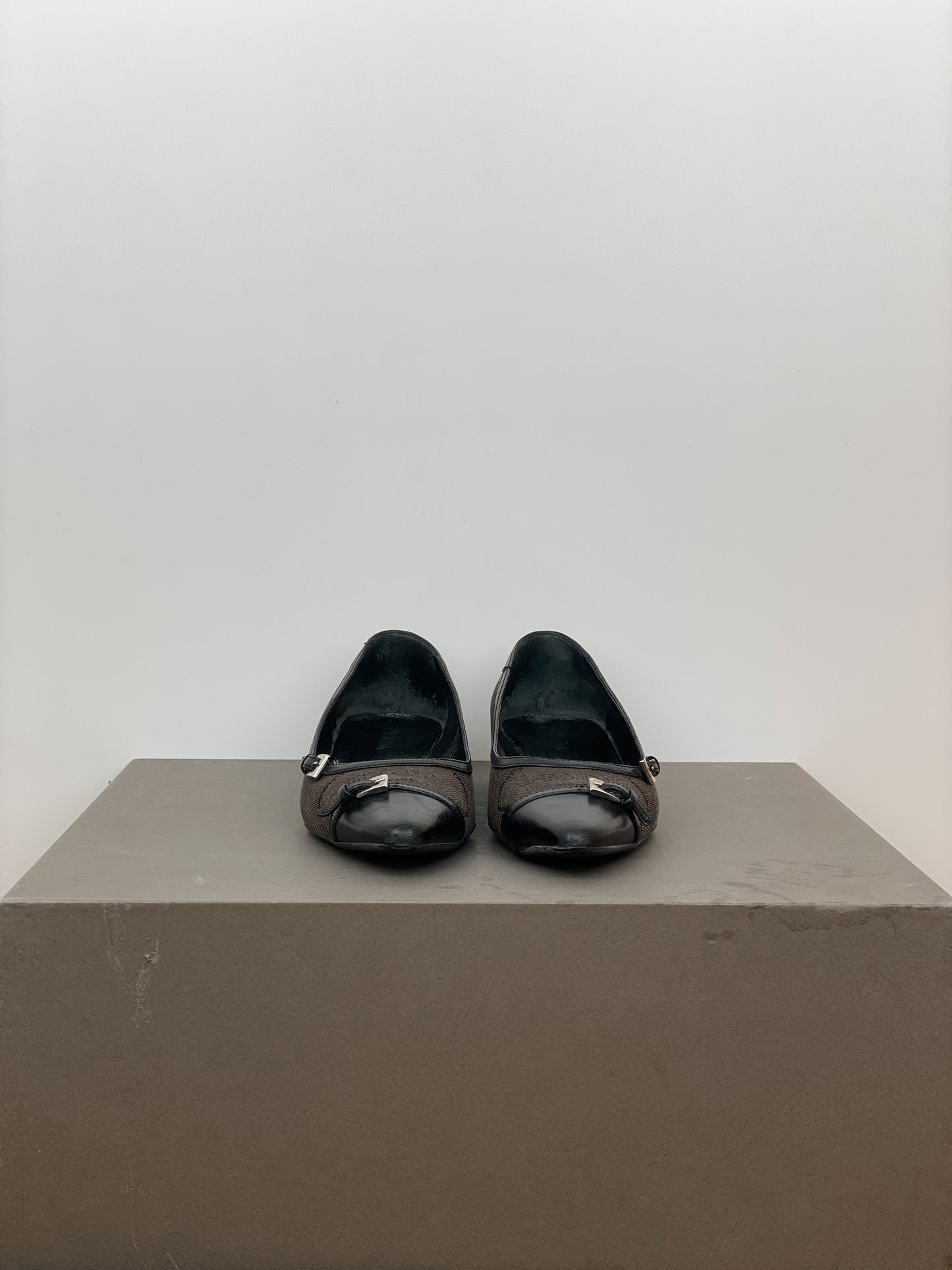 Prada 2000s Pointed Multi-Buckle Ballet Flats