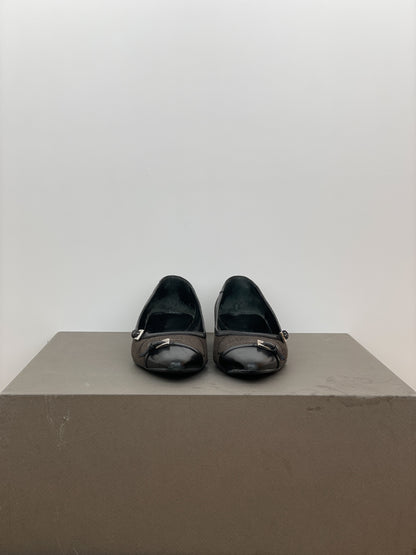 Prada 2000s Pointed Multi-Buckle Ballet Flats